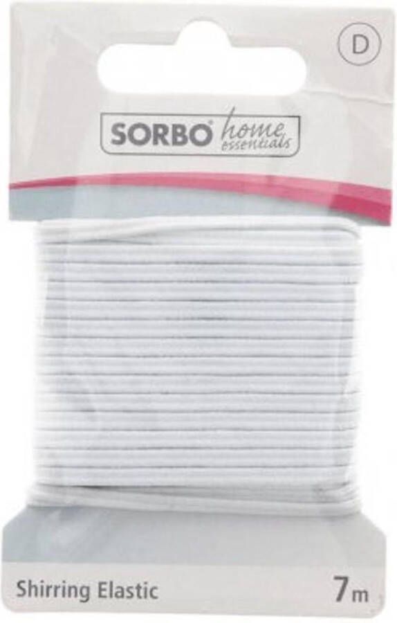 Sorbo Home Essential s rimpel elastiek smal koordelastiek 7 m 2 5 mm x 1 mm wit geschikt voor mondkapjes