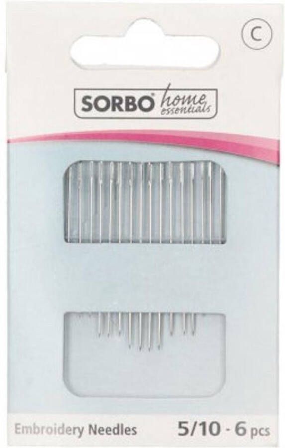 Sorbo Home Essentials embroidery needles borduurnaalden 5 10 16 naalden assortie