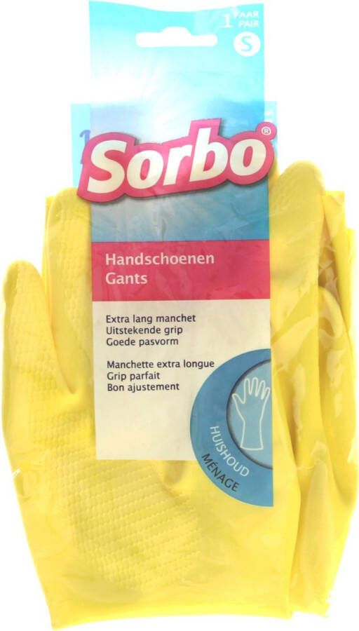 Sorbo Huishoudhandschoenen maat S geel extra lang schoonmaakhandschoenen