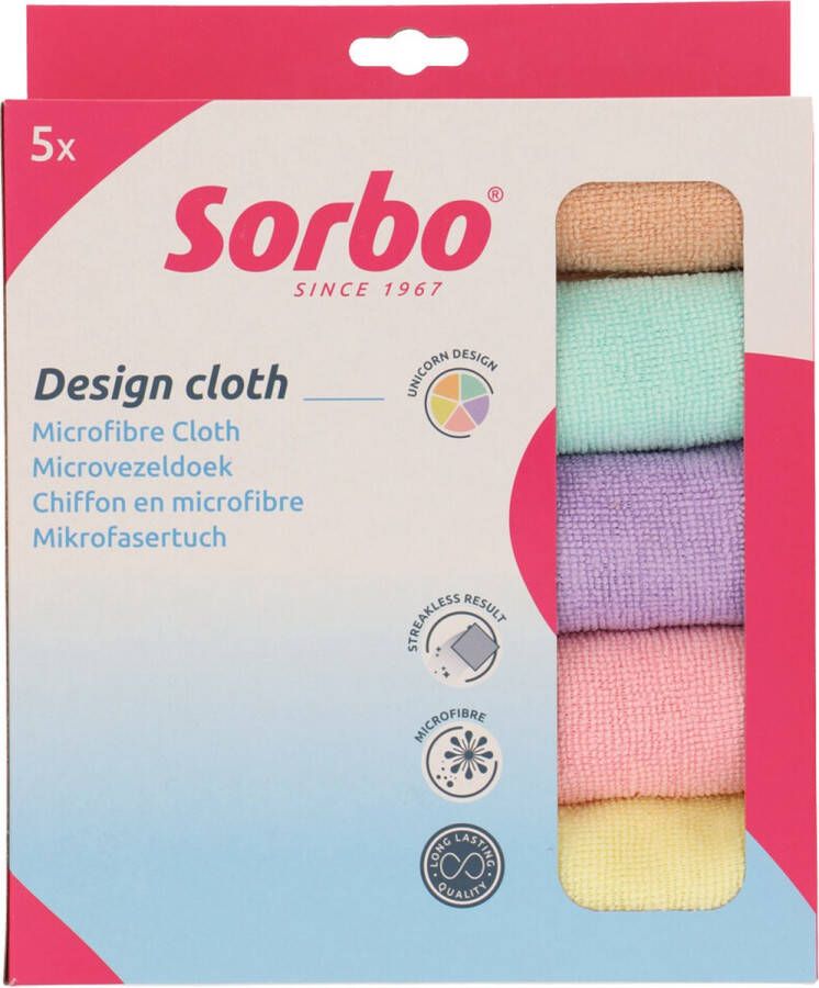 Sorbo Microvezeldoek Unicorn 40x40cm 5 stuks