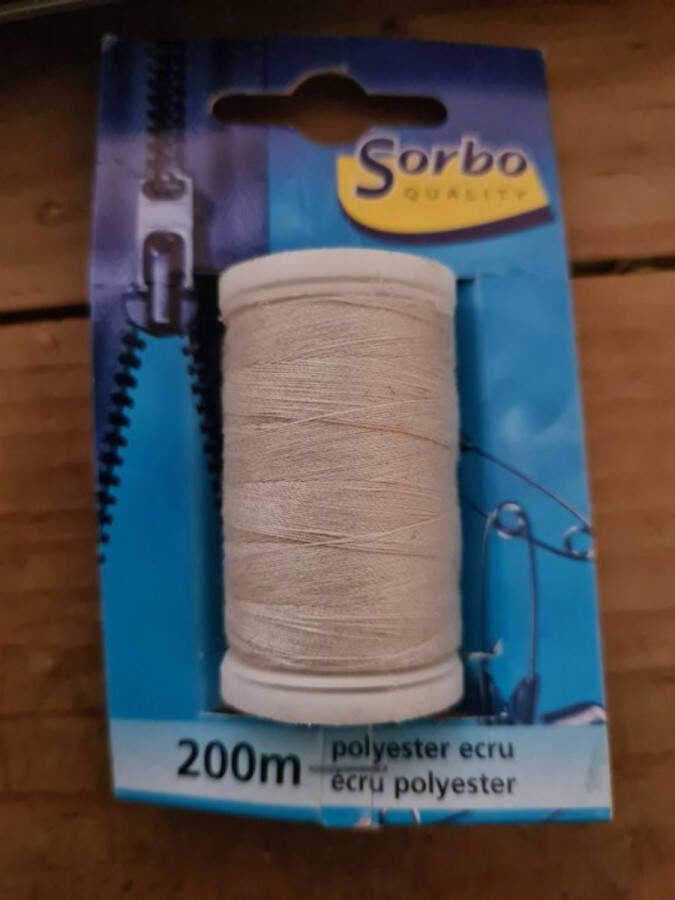 Sorbo naaigaren ecru art. 170083 garen superieur gebroken wit licht beige 200 m