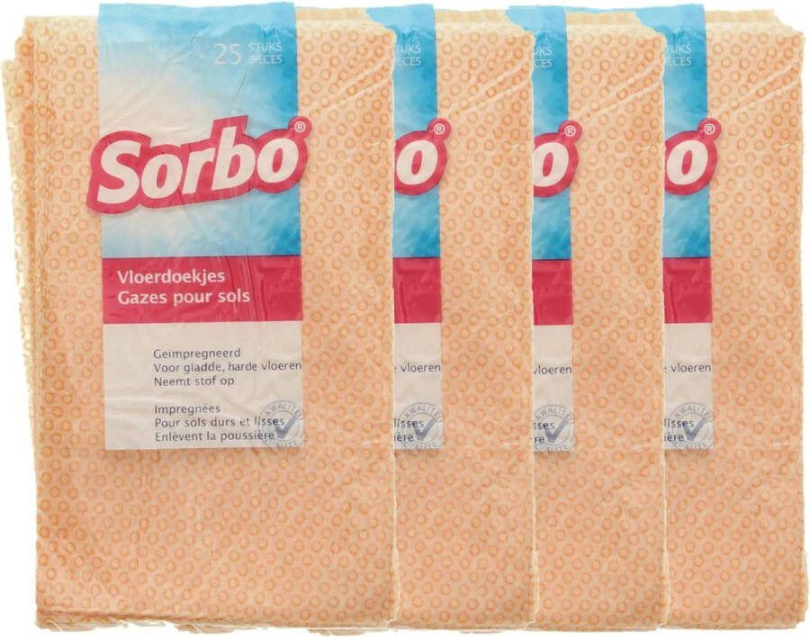 Sorbo Vloerdoekjes alle harde vloeren 4x 24 x 40 cm