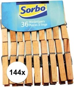 Sorbo 144x wasknijpers knijpers van beukenhout Knijpers