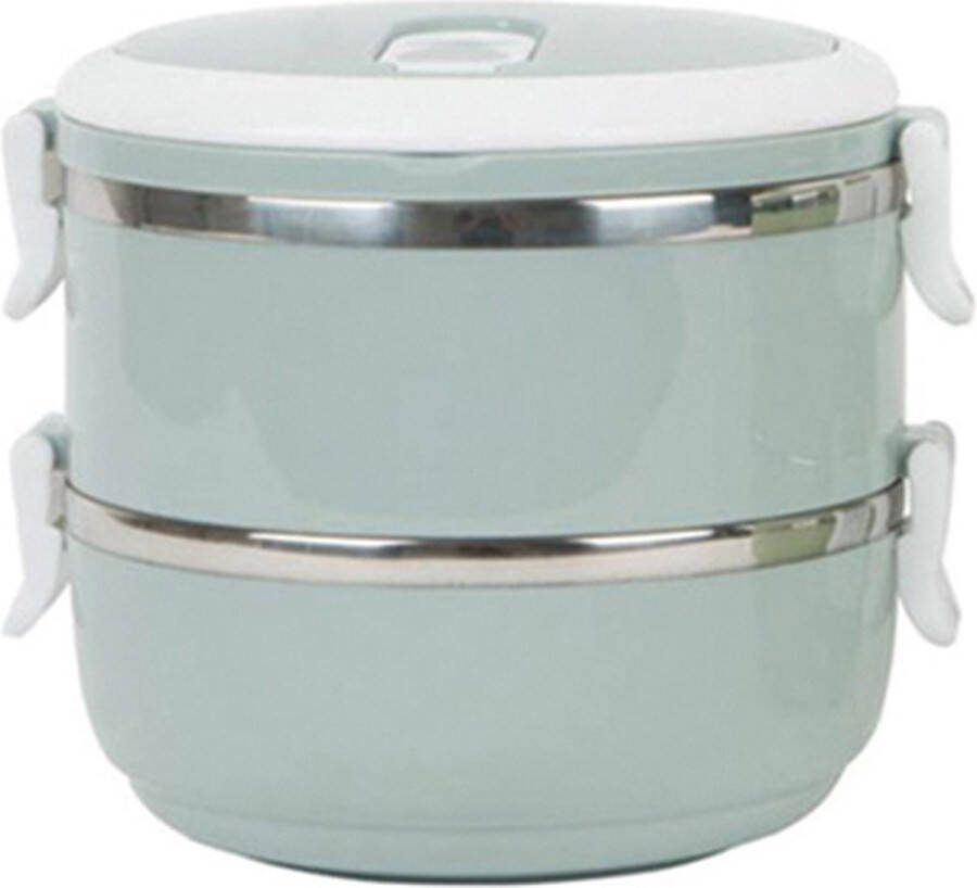 SOROH Stapelbare thermische lunchbox Thermische Lunchbox Roestvrijstalen Lunchbox 2-Laags Thermische Lekvrije Voedselcontainer Met Handvat Geïsoleerde Maaltijdbox Voor Kinderen School Warme maaltijd box
