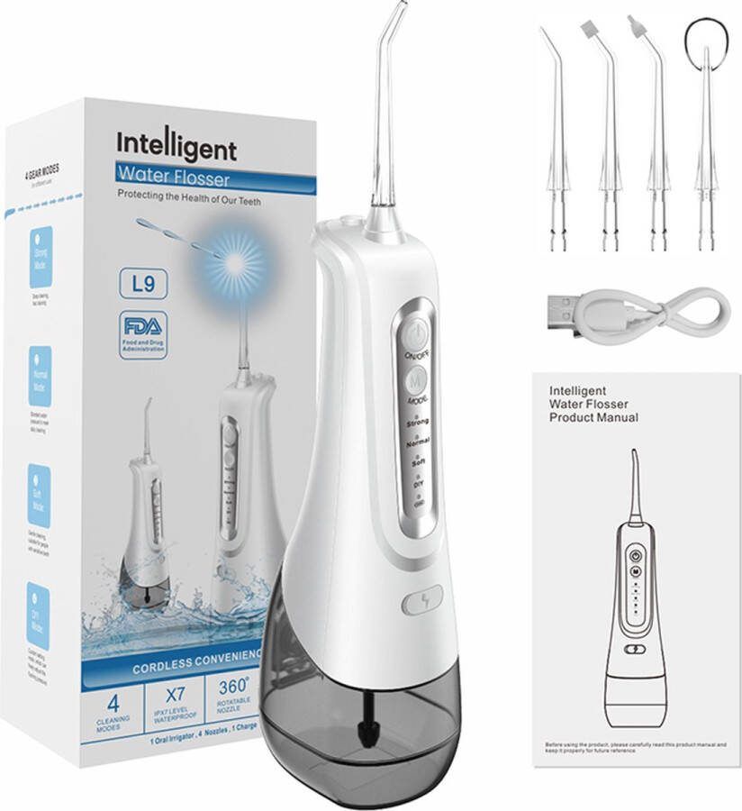 Sorone Electrische Waterflosser Monddouche Elektrische Waterflos Oplaadbare USB-C Waterflosser Draadloze Monddouche 4 Standen