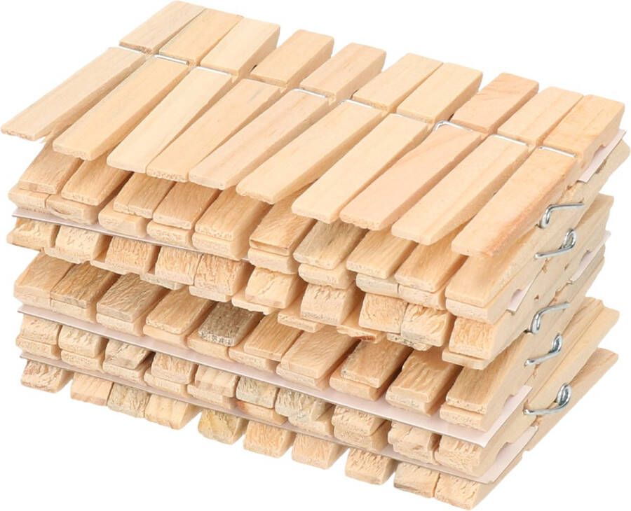 Sorex Stevige houten wasknijpers naturel pakket van 150x stuks Was ophangen wasgoedknijpers