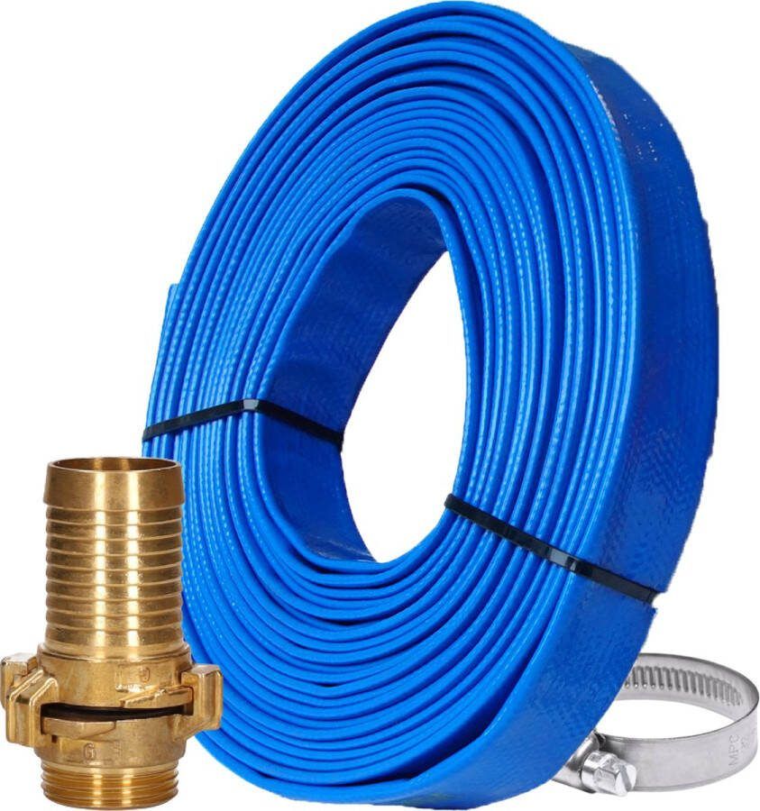 Sos pump Waterslang Set 32mm Efficiënte 12 5 meter slang voor waterafvoer met snelkoppelingen en slangklem. Verplaats water eenvoudig en snel waar nodig!