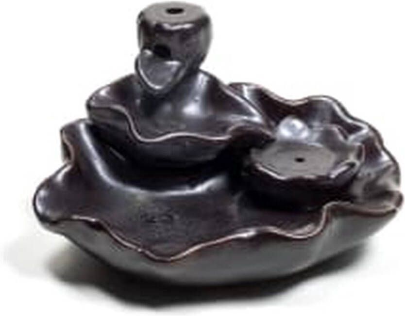 Soulfloating Backflow waterval wierookbrander Lotusvijver -11x8x6cm nu tijdelijk met 1 pakje backflow kegels en 1 doosje Satya wierook (15 gr)