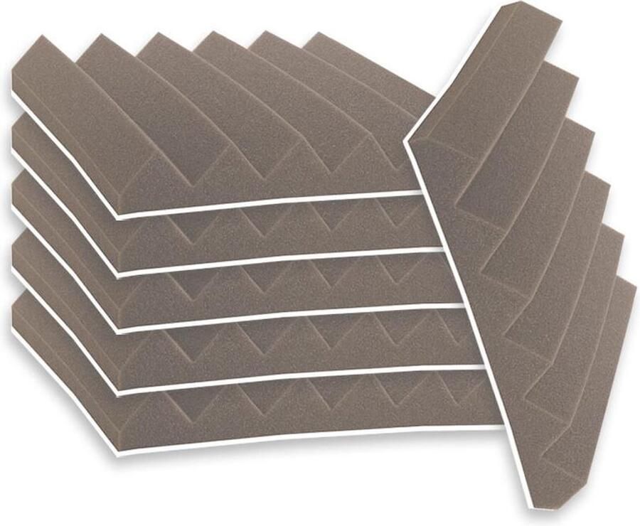 SoundOfSilence Zelfklevende geluidsisolatie| Akoestische panelen Geluidsdemper Zelfklevende wandpanelen Studioschuim 30 x 30 x 5 cm 0 53m2 6 stuks Grijs