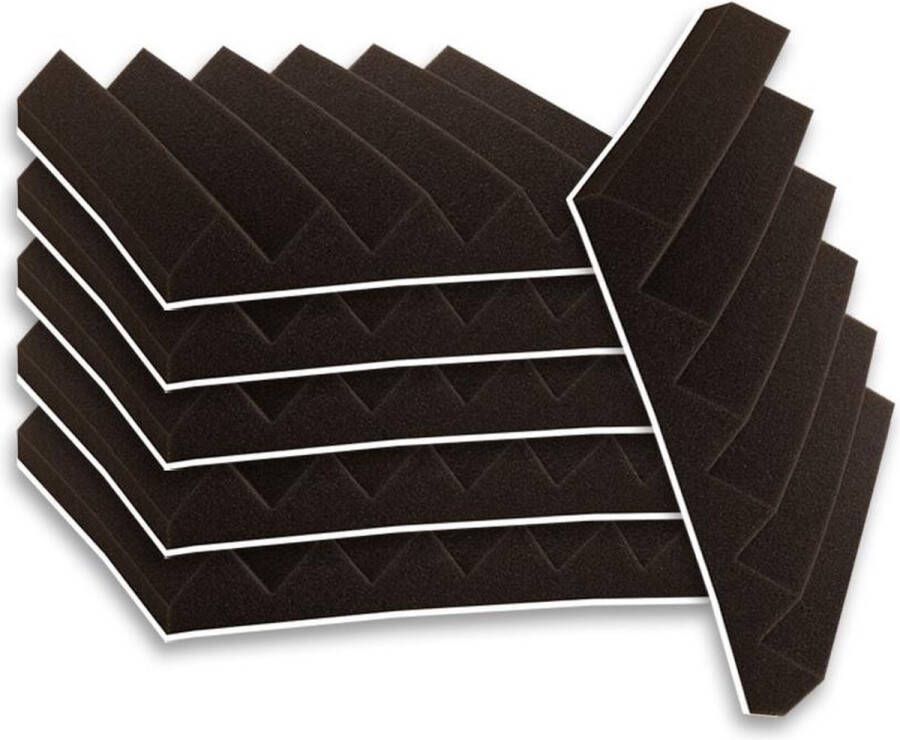 SoundOfSilence Zelfklevende geluidsisolatie wedge Akoestische panelen isolatieplaten Zelfklevende wandpanelen Studioschuim Geluidsdemper 30 x 30 x 5 cm 0 53m2 6 stuks Zwart