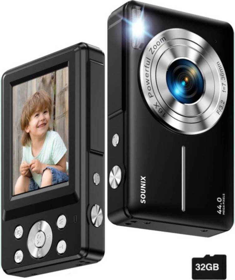 Sounix Kindercamera Camerazoom Functie 1080P 44MP 16X Zoom Kindercamera Kinderspeelgoed