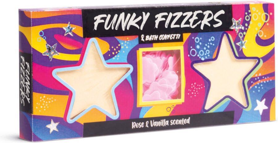 Source balance Funky Fizzers Bad confetti Rozen en vanille geur Badbruisballen Geschenkset