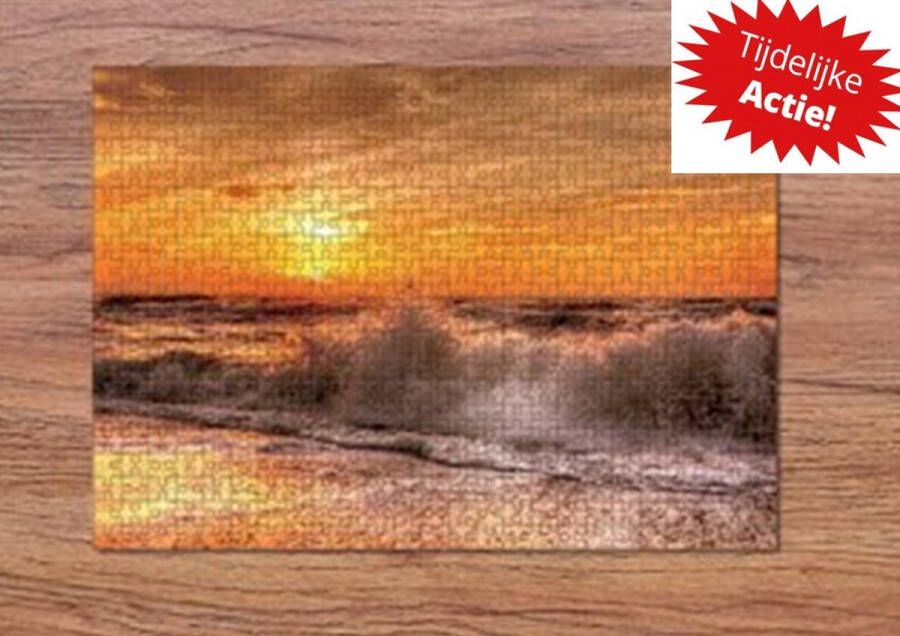 Souvenirs from the sea puzzel 500 stukjes Zonsondergang boven zee fotocadeau legpuzzel fotopuzzels doos met bedrukte sleeve maritieme souvenirs