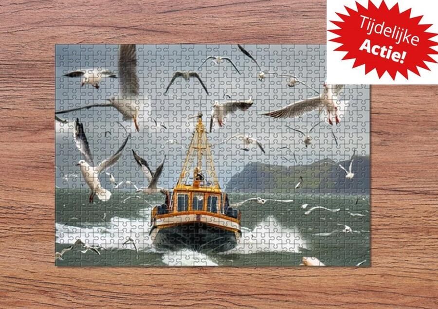 Souvenirs from the sea puzzel zee meeuwen boot 500 stukjes natuur maritieme souvenirs fotocadeau legpuzzel fotopuzzel