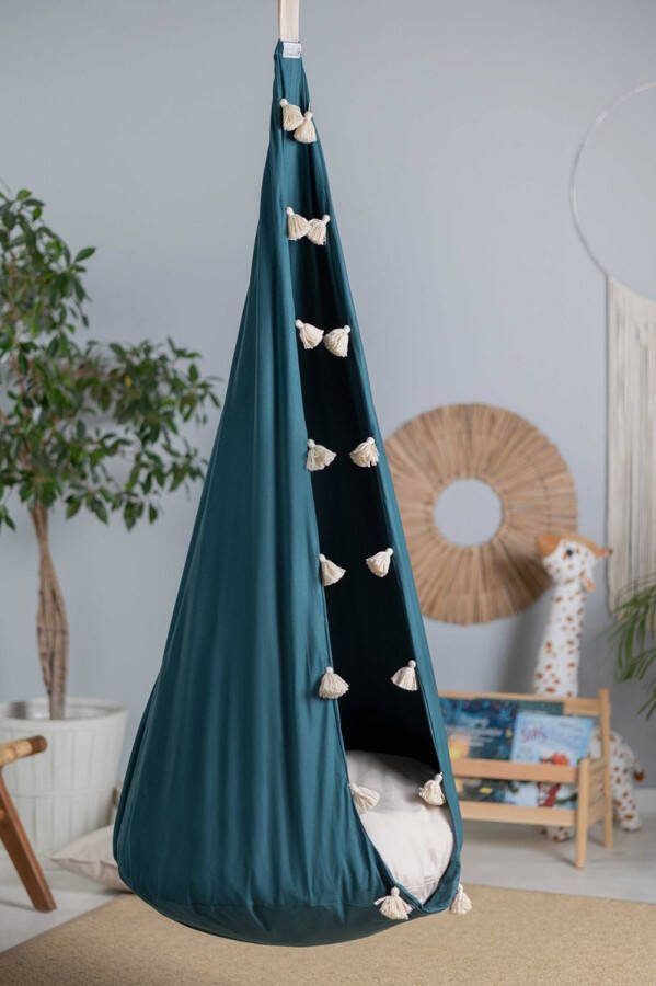 Sowka Hangnest schommel Emerald Frill Kinderhangnest Cocon Emerald Frill