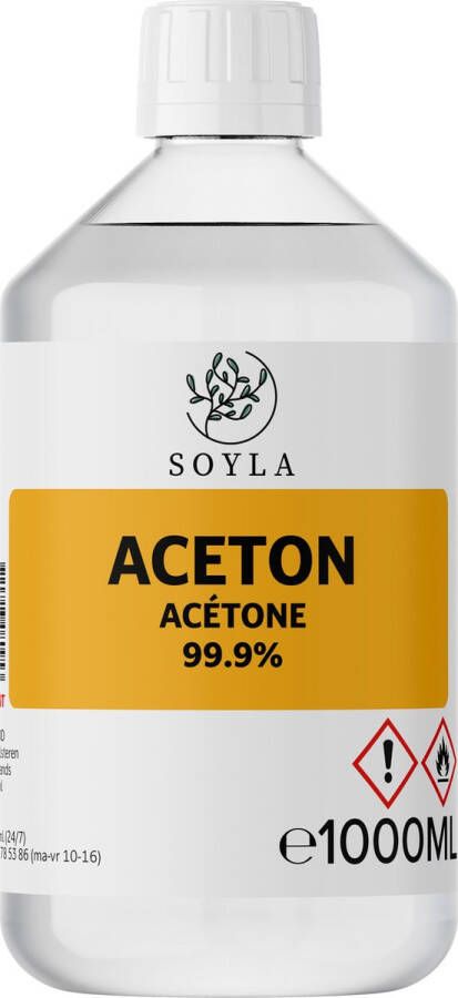 Soyla Aceton Acétone 1 Liter 99 9% zuiver Verf verdunner Nagellak remover