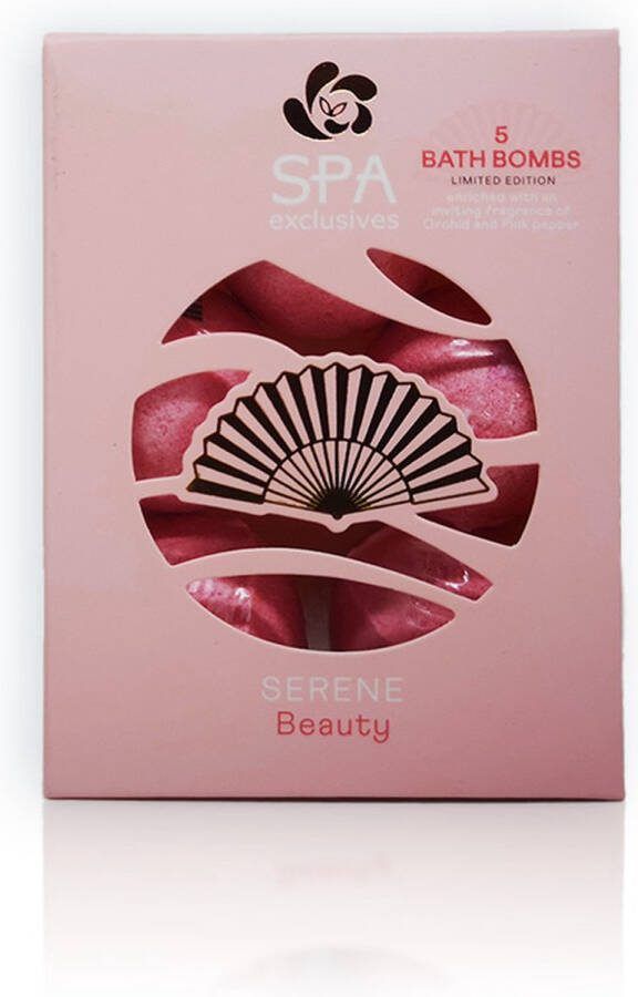 Spa exclusives Bad Bruisballen Serene Beauty orchidee & roze peper 5 stuks Lichaamsverzorging Ontspanning