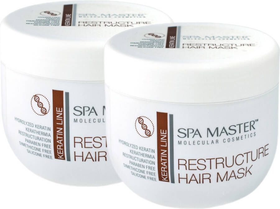 Spa Master PA MASTER Keratine Haarmasker Voordeelset Keratine Behandeling Haarmasker Beschadigd Haar 2 x 500ML