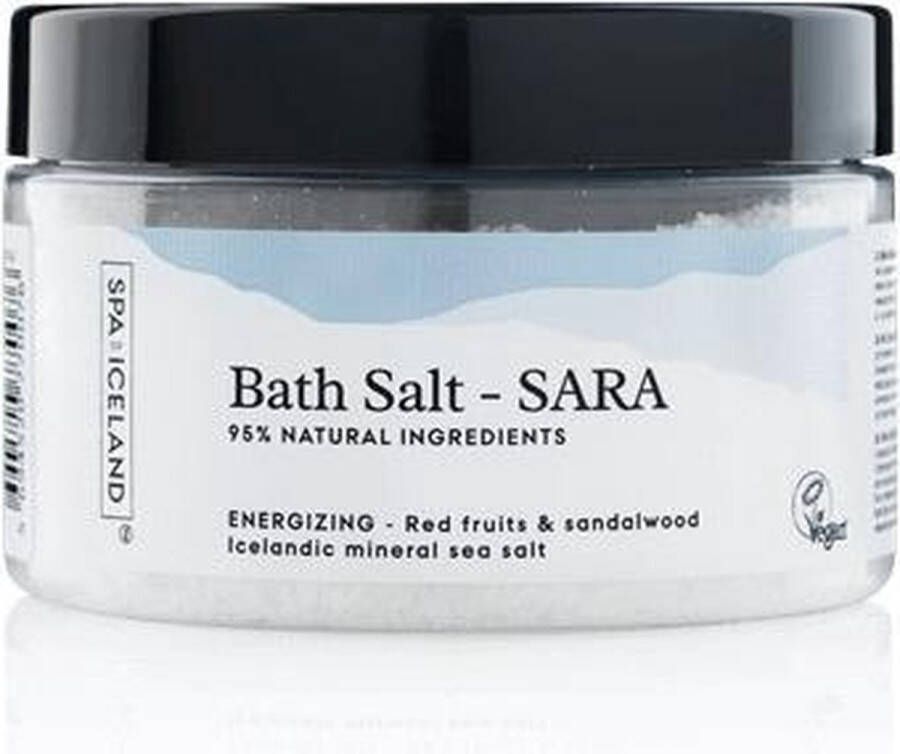 Spa of Iceland Badzout Sara Verzacht de huid en verbeter de textuur Met stimulerende etherische oliën van rood fruit en sandelhout