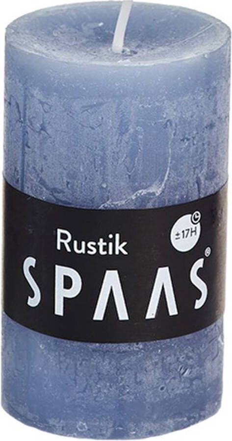 Candles by Spaas Rustieke cilinderkaars 48 80 grijsblauw