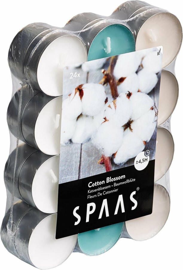 Spaas Geparfumeerde Waxinelichtjes Cotton Blossom 24 Stuks Geurtheelichten ±4 5 branduren Decoratie Sfeer