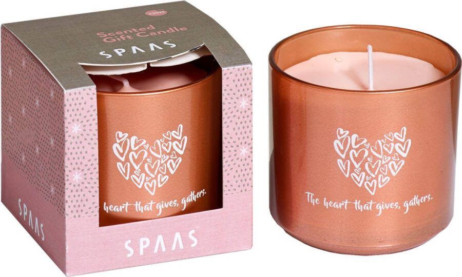 Spaas Kaarsen Spaas geurkaars geschenkkaars in glas -the Heart that gives gathers 30u brandduur cadeauset: glazen kaars in een elegante geschenkverpakking