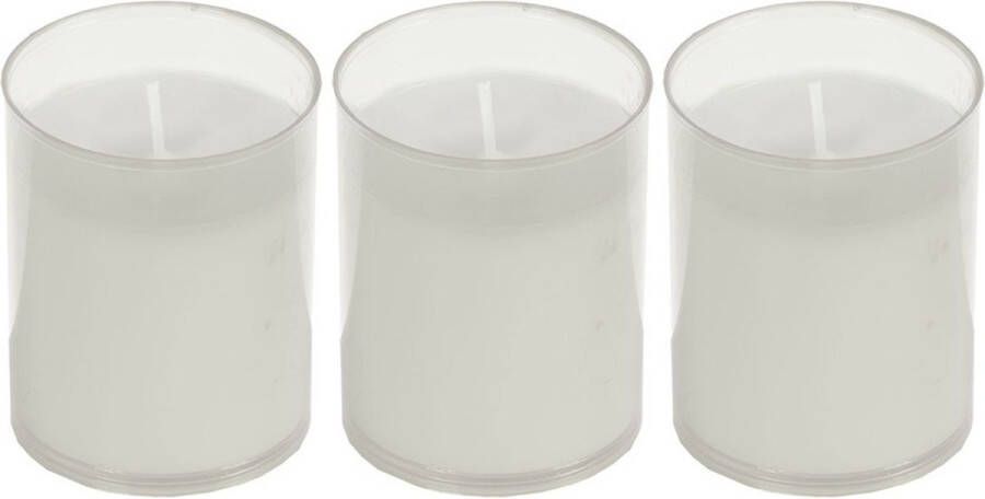 Candles by Spaas 3x Witte kaars navulling voor kaarsenhouder 5 x 6 5 cm 24 branduren Stompkaarsen