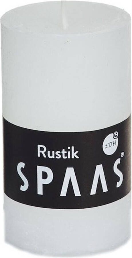 Candles by Spaas 1x stuks rustieke kaarsen wit 5 x 8 cm 17 branduren sfeerkaarsen Stompkaarsen