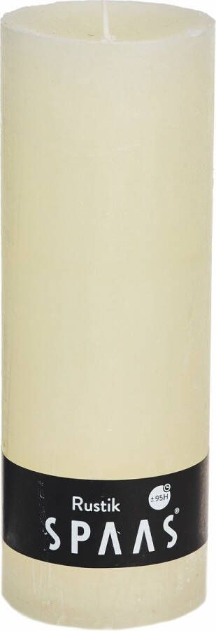Spaas Rustieke geurloze Cilinderkaars hoogte 19cm ± 95 uur Ivoor Cilinderkaars