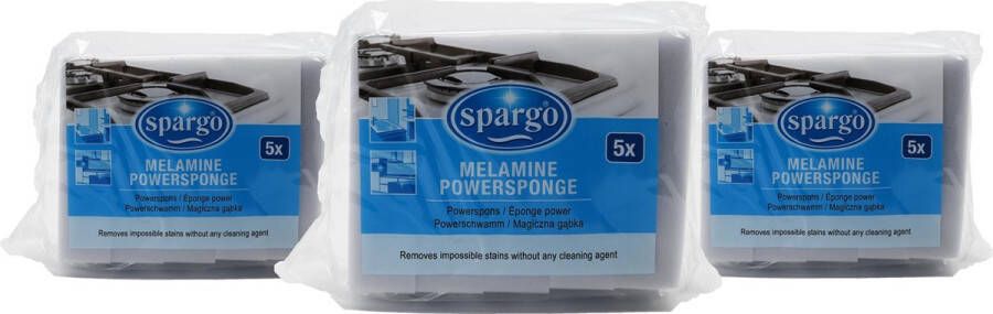 Spargo Powerspons Melamine sponzen 3x 5 stuks verwijdert onmogelijke vlekken zonder schoonmaakmiddel