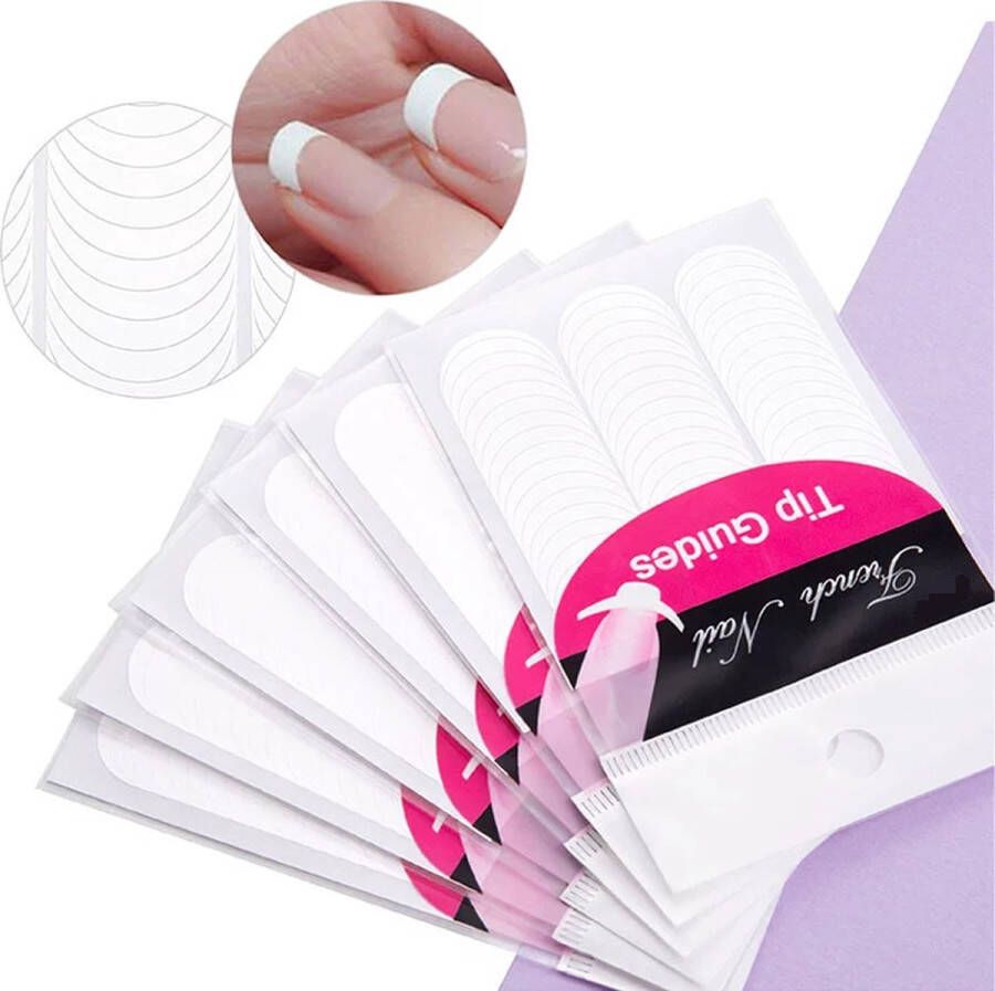 Sparkolia 100 Vel French Manicure Tip Guides Nagel Stickers | Voordeelpak 100 x 48 stuks | Nail Art Franse nagelstickers voor nagellak en gellak