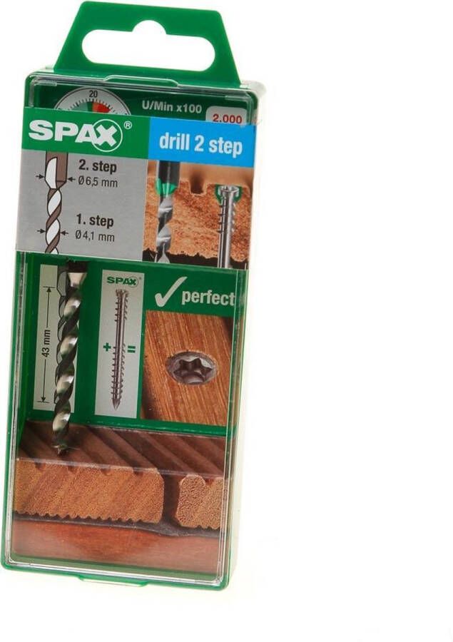 Spax 5009409873005 Trappenboor 4 1 6 5mm tbv vlonderschroef drill 2 step 1 stuk
