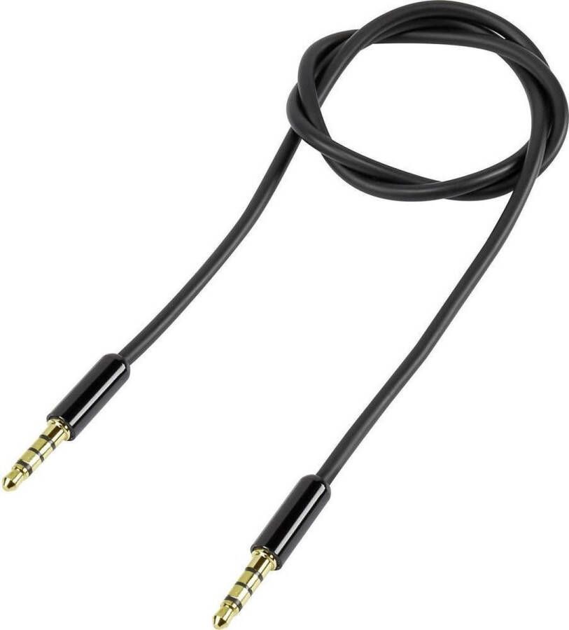 SpeaKa Professional Jackplug 4-polig Audio Aansluitkabel [1x Jackplug male 3 5 mm 1x Jackplug male 3 5 mm] 0.50 m Roo