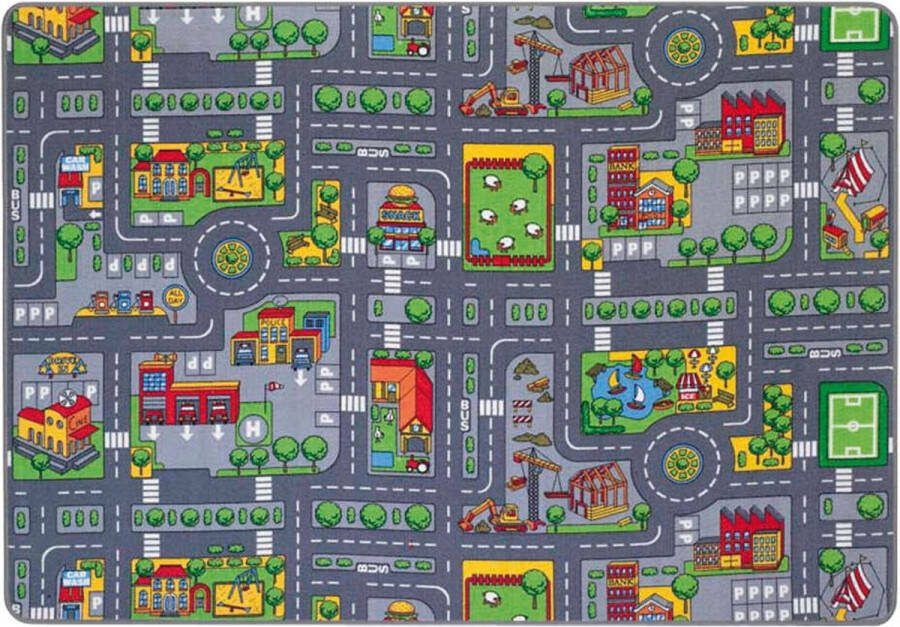Speelkleden.com Speelkleed Verkeerskleed stratenplan speeltapijt 140 x 200 cm