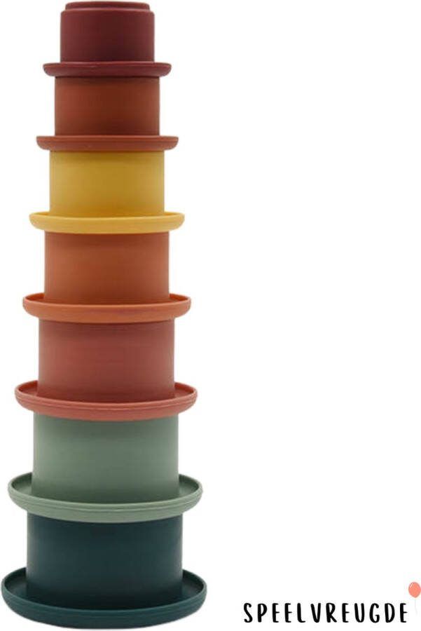 Speelvreugde Stapeltoren Stacking cups Stapelbekers Speeltoren Stapelspeelgoed Stapelstenen Siliconen BPA vrij Baby Dreumes Peuter Ontwikkeling Leerzaam