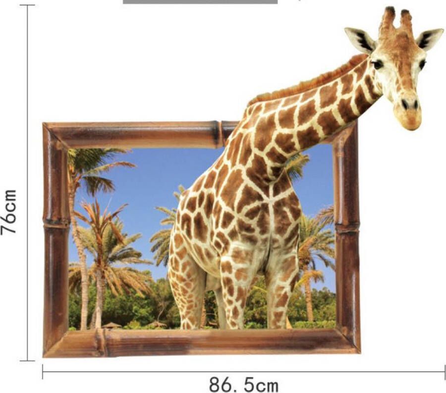 Spicker Muursticker Giraffe door Venster Wanddecoratie Muurdecoratie Slaapkamer Kinderkamer Babykamer Jongen Meisje Decoratie Sticker