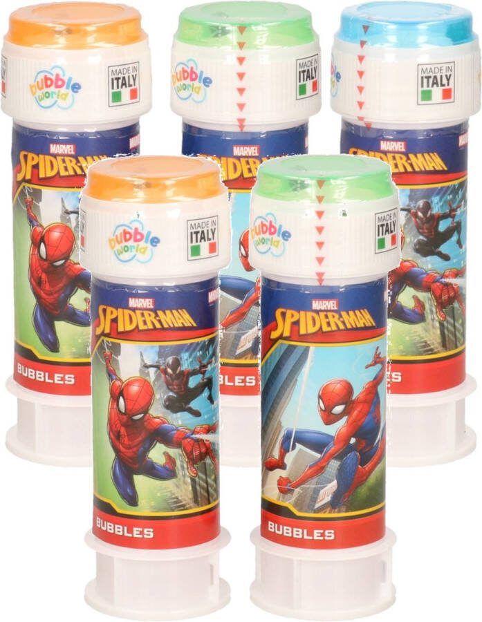 Spider-Man 24x Spiderman bellenblaas flesjes met spelletje 60 ml voor kinderen Uitdeelspeelgoed Grabbelton speelgoed