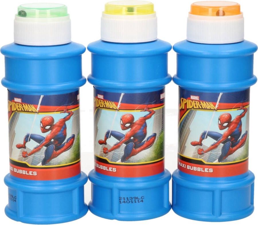 Spider-Man 3x Spiderman bellenblaas flesjes met spelletje 175 ml voor kinderen Uitdeelspeelgoed Grabbelton speelgoed