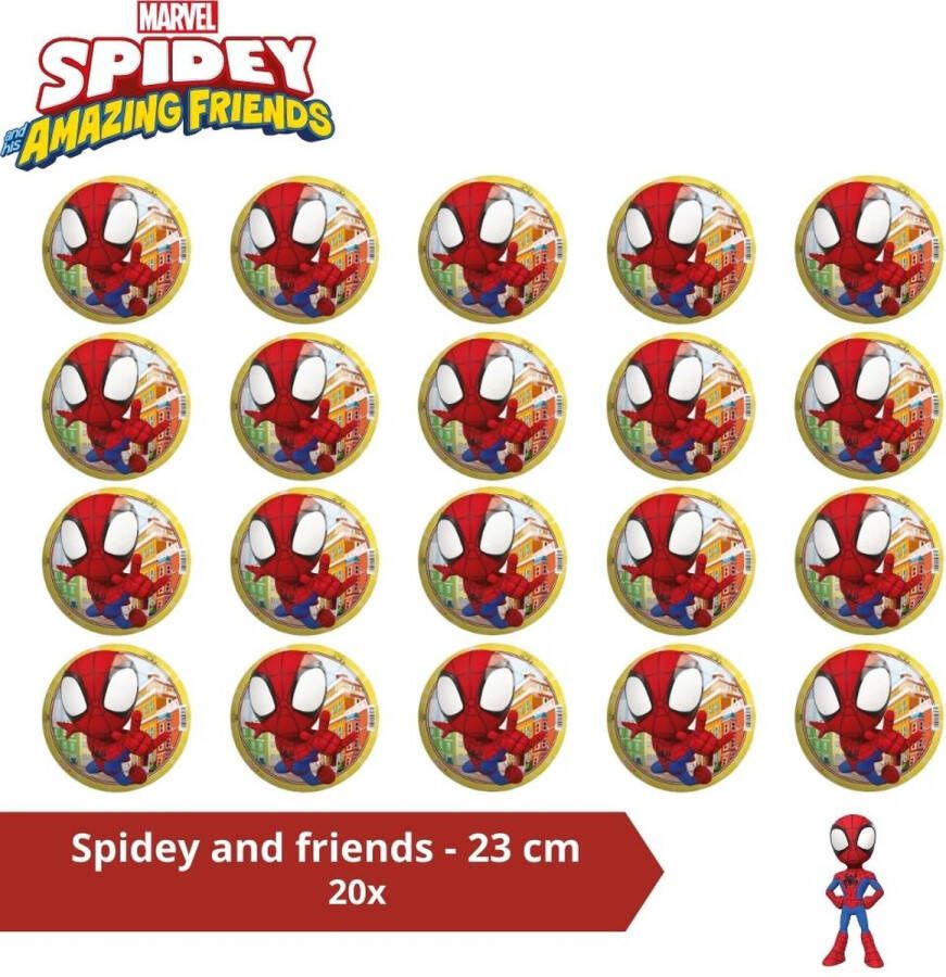 Spider-Man Bal Voordeelverpakking Spiderman en Friends 23 cm 20 stuks
