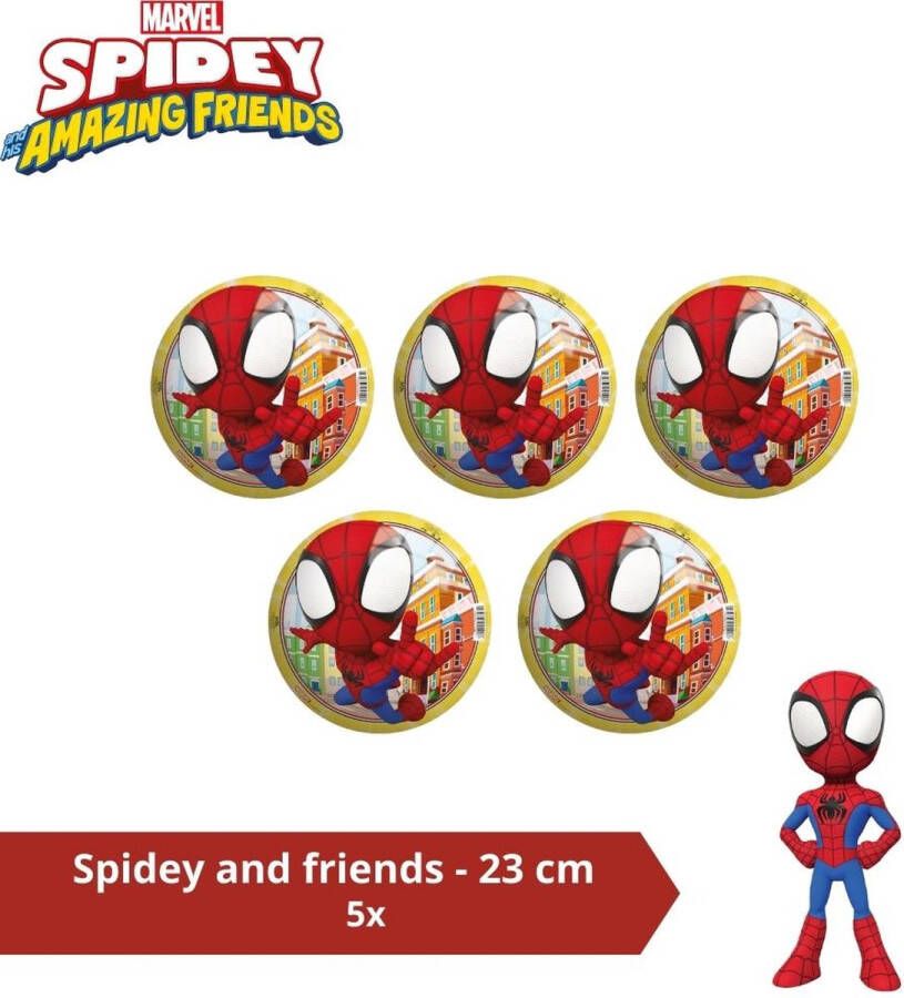 Spider-Man Bal Voordeelverpakking Spiderman en Friends 23 cm 5 stuks
