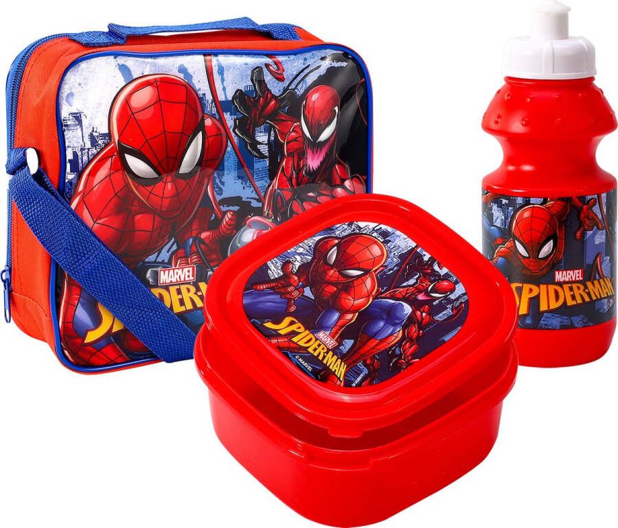 Spider-man Marvel comics SPIDER-MAN Lunch Set Broodtrommel Drinkbeker Schoudertas Lunchtas