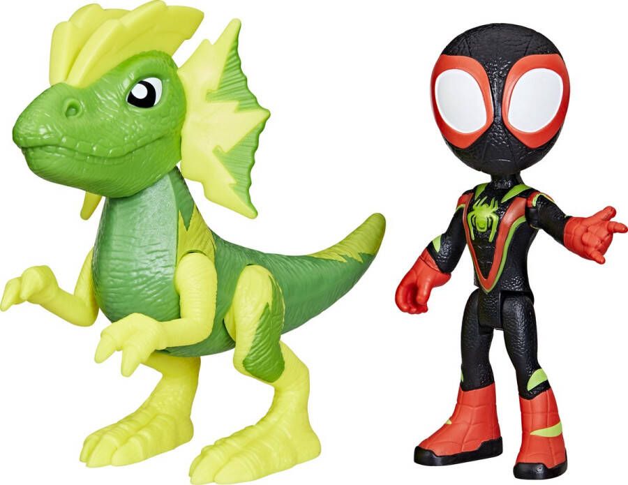 Marvel Spidey en zijn geweldige vrienden Dino-Webs Miles 'Spin' Morales & Marvel's Electrosaurus Actiefiguren