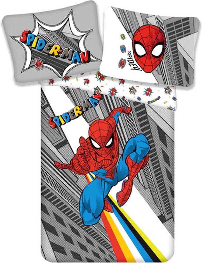 Spider-Man SpiderMan Dekbedovertrek Pop Eenpersoons 140 x 200 + 70 x 90 cm Katoen