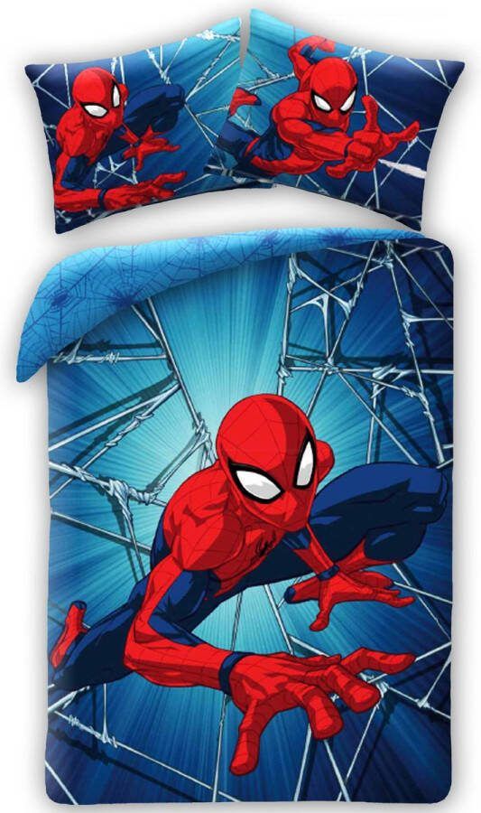 Spider-Man SpiderMan Dekbedovertrek Web Eenpersoons 140 x 200 cm Katoen