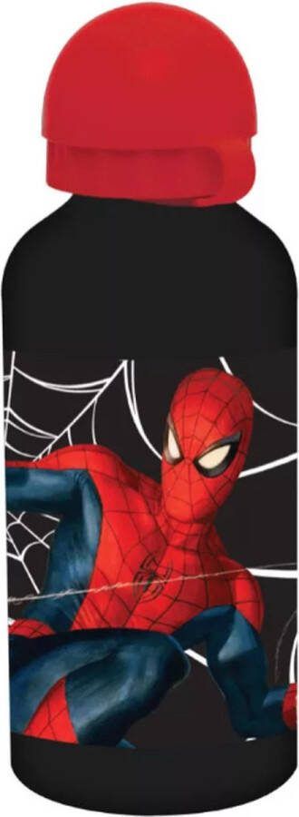 Spider-Man Spiderman Drinkbeker zwart Schoolbeker Beker Waterfles Fles Marvel Aluminium