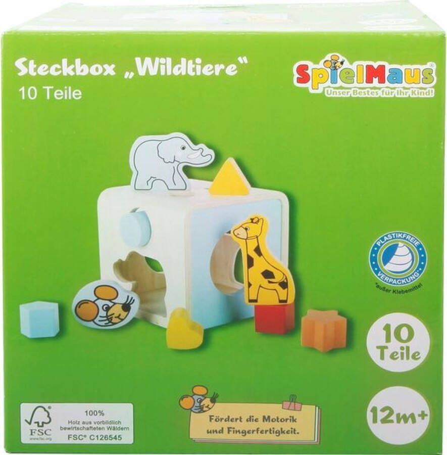 Spielmaus Vormenstoof met wilde dieren 10-delig 40828826