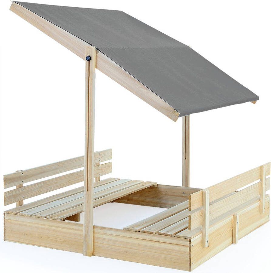 Spielwerk Zandbak Hout Zonnedak UV 50+ Toni 120x120x120cm