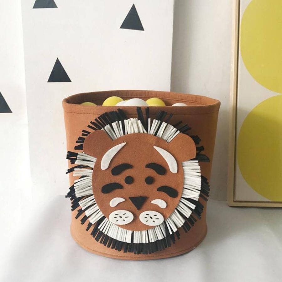 Spieringstore Speelgoedmand kinderen – Opbergmand Kinderkamer Wasmand – Kind Opbergzak speelgoed – Speelgoedkist decoratie Leeuw
