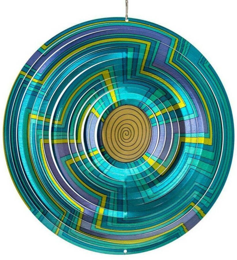 Spin Art Cooking Vinyl Windspinner Spin Art Mandala RVS Blauw 12MSW300 Ø 30cm