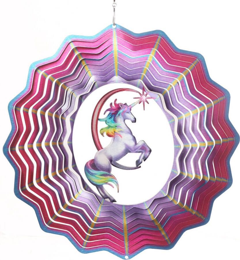 Spin Art Cooking Vinyl Spin Art Windspinner RVS Eenhoorn Unicorn 12UNI307 Ø 30cm